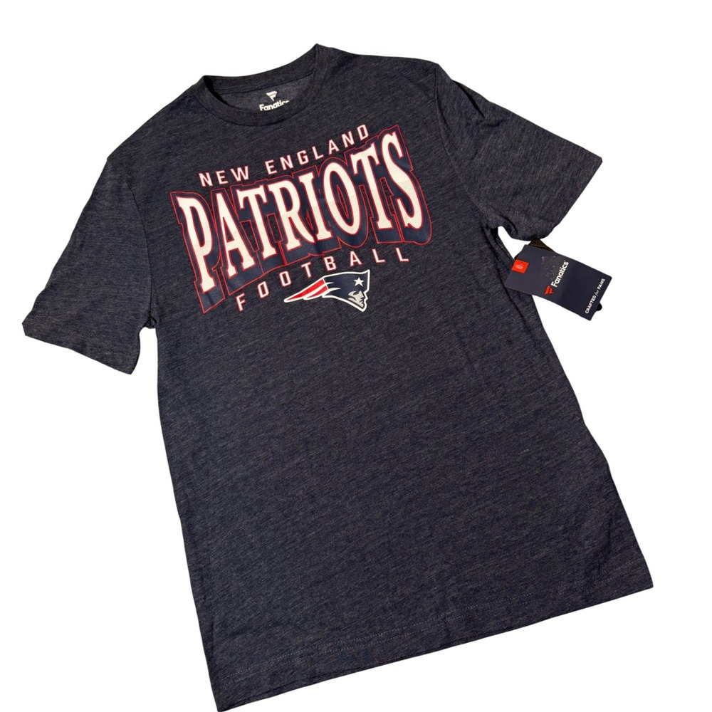 Fanatics New England Patriots Football T-Shirt Mens Small Navy Blue Heather NWT